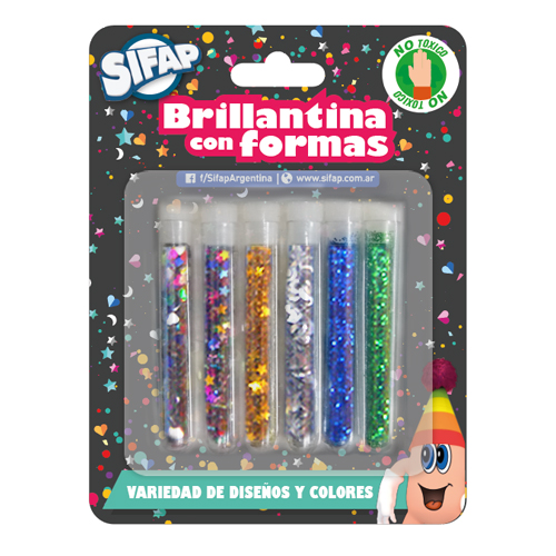 Brillantina gibre con formas x6u